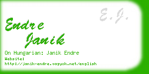 endre janik business card